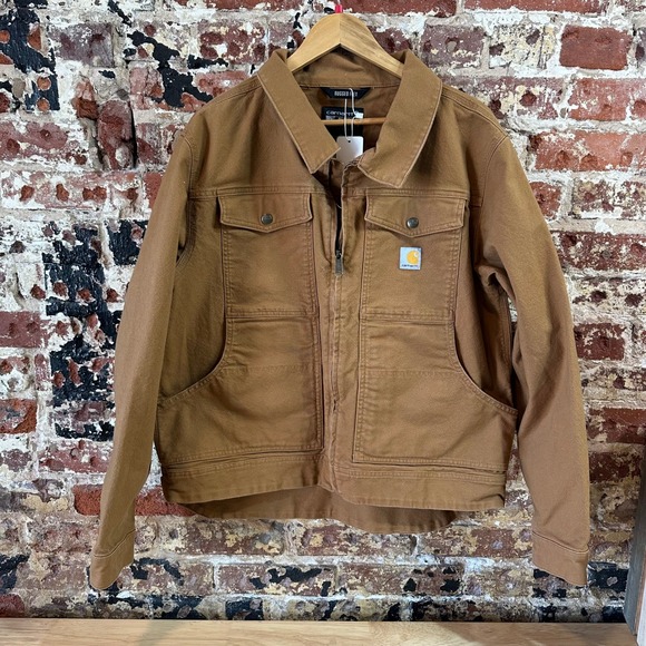 Carhartt Other - Carhartt OJ5748-M Berwick Brown Jean Relaxed Fit Jacket Men's Large